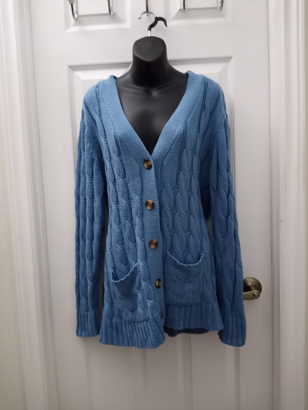 YACUN Cable Knit, Long Boyfriend Cardigan